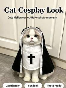 1pc Pet Halloween Funny Costume, Cute Role Play Outfit, Cosplay Photo Prop, Lightweight And Breathable Design, Suitable For Small To Medium Dogs And Cats - Multicolor - View 4