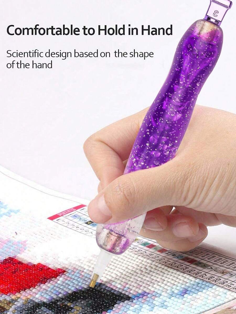 Sparkling Diamond Painting Pen Set, Multi-Head Diamond Art Pens, Includes Multiple Replaceable Pen Tips And Diamond Wax, Suitable For Home Use Or As A Gift For Friends, Great Choice For DIY Enthusiasts - A - View 1