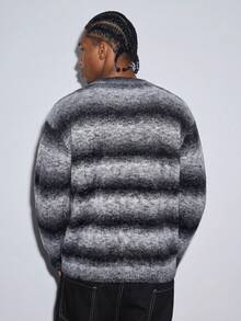 Modcrash Men's Autumn/Winter Retro Slouchy Gradient Striped Knit Sweater Fall/Autumn/Winter - Multicolor - View 2