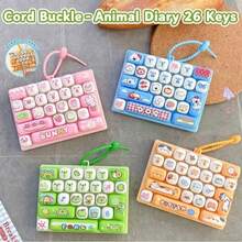 Stress Relief 26-Key Keyboard Keychain Pendant, Student Backpack Decoration - Birthday Gift - Holiday Gift - Multi-color - Random Style 1pcs - View 2