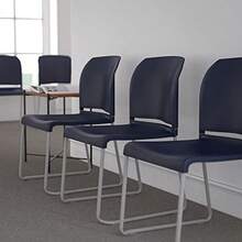 Hercules Stack Chair, Gray - Navy - View 1