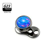 1PC ASTM F136 Titanium Crystal Dermal Anchor Tops 5mm Zirconia 14G Surface Piercing Skin Base Piercing Jewelry - Multicolor - View 13