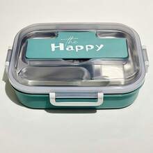 3-Compartment Large Capacity Stainless Steel Inner Liner High-End Minimalist Elegant Style Daily Happy Lunch Box/Bento Box Suitable For School/Work/Camping/Hiking/Business Trip - Purple - View 6