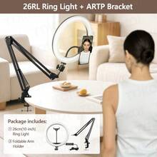 TOKQI RGB Color LED Lighting Set ,10'' Detachable Ring Fill Light With Adjustable Angle Phone Holder Arm And Phone Mount,Dimmable LED Selfie Light,Compatible With Multi Model Phones,Suitable For Recording, Live Streaming,Makeup, Nail Art, Cooking,Shooting - one-size - View 13