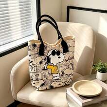 1pc Snoopy Princess Style Tote Bag - A Large And Durable Canvas Bag With Pink Bow Backpack And Heart Pattern Handbag. Perfect For Holiday Events, Festive Occasions And Daily Use, Wallet And Shoulder Bag, Sturdy Support Structure, Ideal For Thanksgiving Celebration, Christmas And Halloween, Holiday Gift, Party Accessory - Multicolor - View 4