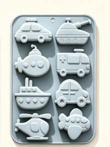 Silicone Molds For Baking Airplane Boat Car Vehicle Shapes Non Stick Chocolate Jelly Candy Cake Cookie Dessert Molds For Home Kitchen Party - 1 Blue - View 3
