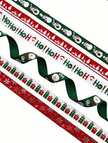 1pc Christmas Ribbon, DIY Christmas Tree Bow Decoration Ribbon; Suitable For Gift Wrapping, Christmas Scene Decoration, And Party Streamers. - Multicolor - View 6
