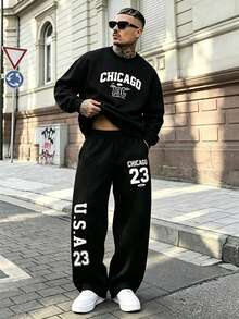 Men's Spring/Autumn Casual Fashion Straight Leg Long Pants Outdoor Sports Minimalist - Black - View 3