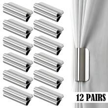 12 Pairs Curtain Magnets Closure, Strong Magnetic Curtain Clips Closure, No Drill Detachable Metal Holders With Buckle, Light Leak Proof Heavy Duty Closers For Indoor Outdoor Bedroom Patio Gazebo Shower Office Living Room Drapes Privacy Use - Multicolor - View 9