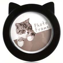 1pc Black Round Cat Photo Frame With Ear Design | Cute Photo Frame, Suitable For Desktop Display, Wall Display, Photo Desktop Display, Wall Hanging Display, Home Decor - Black 1pc - View 6