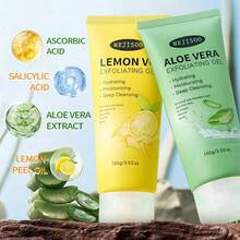 1pc Aloe Vera Exfoliating Lemon VC Exfoliating Gel Body Scrub Deep Cleansing Blackhead Removal - Body Scrub - View 2
