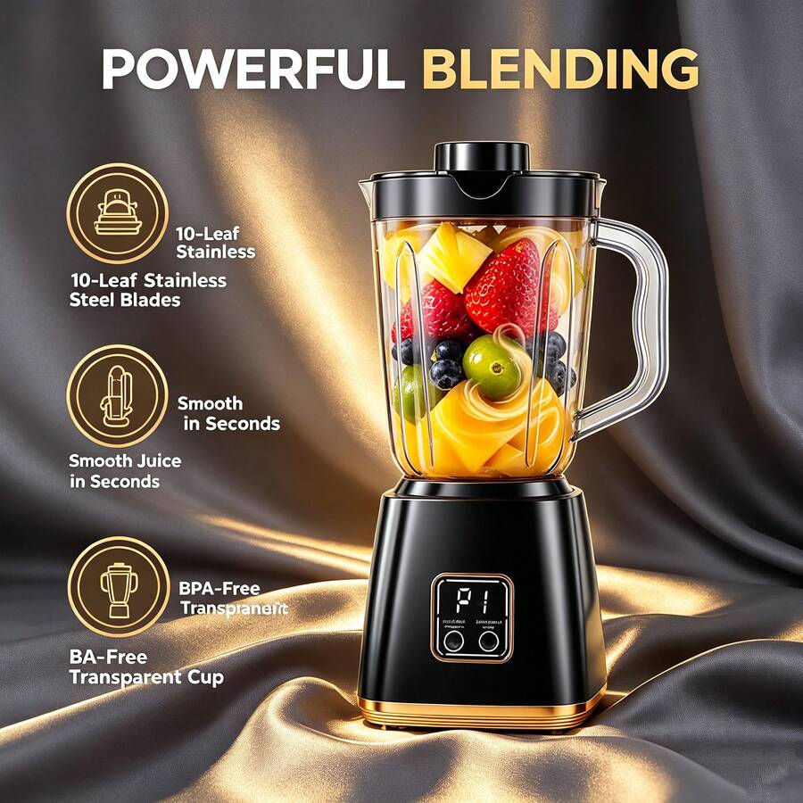 Wireless Portable Blender, 1500mAh Lithium Battery, USB Rechargeable Electric Juice Cup With 3 Speed Modes, Multifunctional Fresh Juice Milkshake Machine, Travel Camping Outdoor Home Kitchen Mini Fruit Blender For Household Use