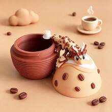 Set Mainan Plastik Bentuk Naga Kopi Cetak 3D Lucu + Telur Naga, Hiasan Meja, Patung Miniatur, Hadiah Liburan - MultiWarna - View 11
