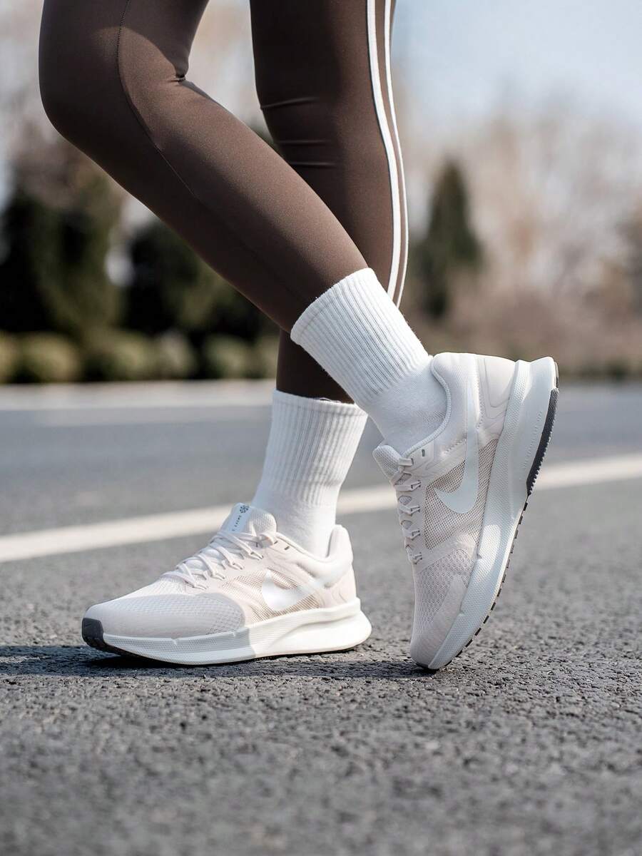 Nike Women's Running Shoes RUN SWIFT 3 Cushioned Breathable Comfortable Sports Shoes Minimalist Classic Daily Low-Top Commuter Shoes DR2698-111 - Pinkish White/white/sail White/nib Black - View 1