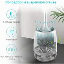 Brosse WC, Brosse de Toilette en Silicone, Balayette WC en Silicone Antibactérienne à Séchage Rapide, Brosse Toilettes à Manche - style comme sur la photo - Voir 2