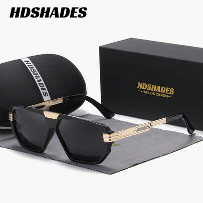 HDSHADES 1 Pair Unisex Quiet Luxury Full Frame Sunglasses Exquisite Craftsmanship Geometric Frame Sunglasses