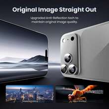 Pelindung Lensa Kamera untuk iPhone 17 Pro Max - [Tahan Pecah] [Perekat Kuat] [Kompatibel dengan Casing Ponsel] Pelindung Layar Kamera Belakang Logam (Oranye, Perak, Biru) - A - View 5