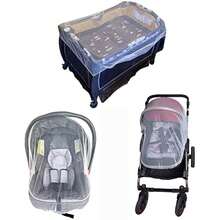 Moustiquaire Poussette Universelle, Capote Cosy pour Moustiquaire Lit Bébé, Protection Anti Insectes pour Landau, Lit Parapluie - blanc - Voir 1