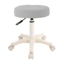 Light Grey Height Adjustable Bar Stool Rolling Stool Salon Stool - Light Grey - View 2