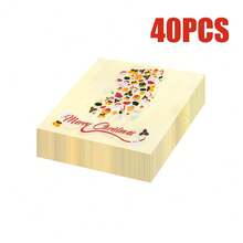 80/40/20pcs 9.84 * 9.84inch Santa Claus Silhouette Rice Base Disposable Napkins With Patterns Of Snowmen, Colored Balls, Cane Candies, Etc., Suitable For Holiday Parties, Family Gatherings, Christmas Parties, And Restaurant Tabletop Decoration - View 16