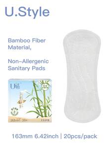 U.Style Bamboo Fiber Personal Care Hygiene Pad, 20/40/80 Count, Women's Panty Liner, Women's Health Care Product, Comfortable, Soft And Fragrance Free Menstrual Protection Pad, Ultra-Thin Mini Sanitary Napkins - Set - View 12
