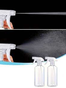Multi-Functional 500Mm Spray Bottles - Adjustable Atomization And Spray Patterns, Leak-Proof Design, Suitable For Hair Care, Plant Watering, And Cleaning - Durable Plastic, Refillable, Clear - Multicolor - View 2