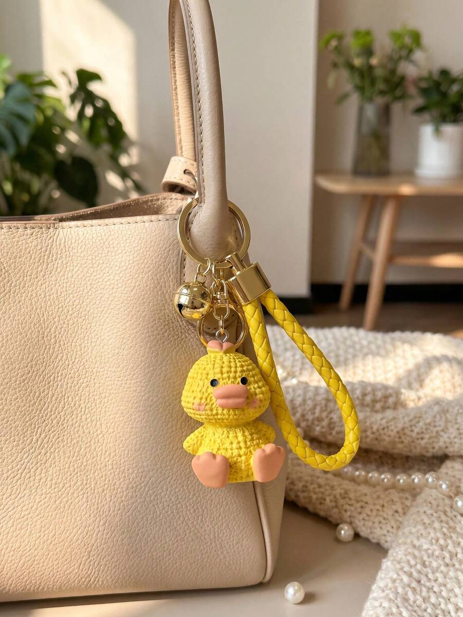 Cartoon Creative Resin Bear Exquisite Lanyard Bag Charm - Yellow - View 1