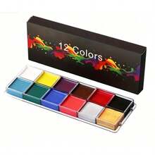 Professional Multi-Color Oil-Based Watercolor Paints, 12 Colors - Vibrant, Long-Lasting, Easy To Apply, Suitable For Holidays And Various Activities. - Single Piece - View 1