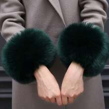 1 Pair Beautiful Warm Faux Rabbit Fur Detachable Sleeves, Suitable For Winter, Autumn, Holiday Party Decoration, Wedding Events, Christmas Gift - Multicolor - View 4