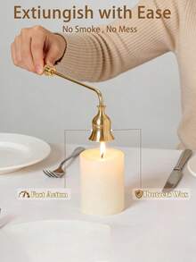 Long Handle Candle Extinguisher, Elegant Candle Snuffer, Suitable For Scented Candle Jars And Candle Lovers, Elegant Home Decor Accessory - Multicolor - View 1