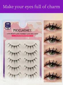 Layered Little Devil False Eyelashes, Staggered Length, Fairy-Like Big Eyes, Cool And Lively Makeup Look, Photogenic And Stunning - View 4