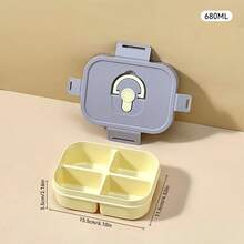 2/3/4 Compartments Portable Square Plastic Lunch Box With Handle, Microwavable Divided Bento Box, Leak-Proof Fruit Salad Food Storage Container, Reusable Large Capacity Lunch Container For Student Adult Use In Home, School, Office, Camping, Picnic - Multicolor - View 34