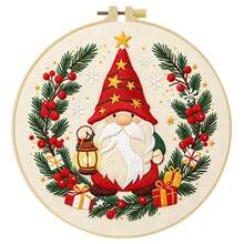Christmas Embroidery Kit, 1 Pack Cross Stitch Kit,DIY Embroidery Starter Kit For Adults & Beginners, DIY Needlepoint Kit With Embroidery Hoop Thread Needle For Craft Lover Birthday Christmas Gifts ,20*20cm/7.9*7.9in - Christmas Theme - View 11