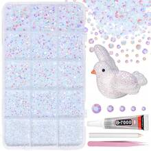 12000pcs Clear AB Rhinestones For Dazzling Kits, Dazzling Resin Gems 2/3/4/5/6mm For Handmade, Flat Back Rhinestones For Craft DIY Glassware - Multicolor - View 9
