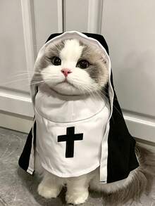 1pc Pet Halloween Funny Costume, Cute Role Play Outfit, Cosplay Photo Prop, Lightweight And Breathable Design, Suitable For Small To Medium Dogs And Cats - Multicolor - View 8