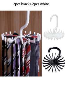 2pcs Multi-Function Non-Slip 360° Rotating Hooks, 20 Hooks, Scarf And Tie Hanging Rack, Stand, Hook Storage Rack, Organizer, Perfect For Gender Reveal Party, Birthday, Wedding, Party, Perfect Gift For Colleagues, Friends And Family, Back To School Essential - Multicolor - View 10