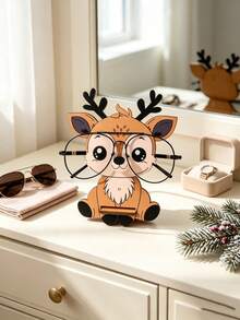 1 buah Tempat Kacamata Kayu Berbentuk Rusa Natal, Ornamen Dekoratif Meja yang Menyenangkan, Tempat Penyimpanan dan Pajangan Kacamata, Hadiah Kecil Pesta Natal, Untuk Meja, Meja Rias, Meja Kerja, dan Lemari Samping Tempat Tidur - Rusa Sika - View 3