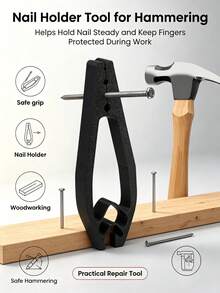 Nail Holder Tool For Hammering, Non-Slip Plastic Nail Fixer, Portable Hand Protection Clamp For Woodworking, Home Repair And Basic Construction, Practical Household Hardware Accessory - Multi-color - View 4