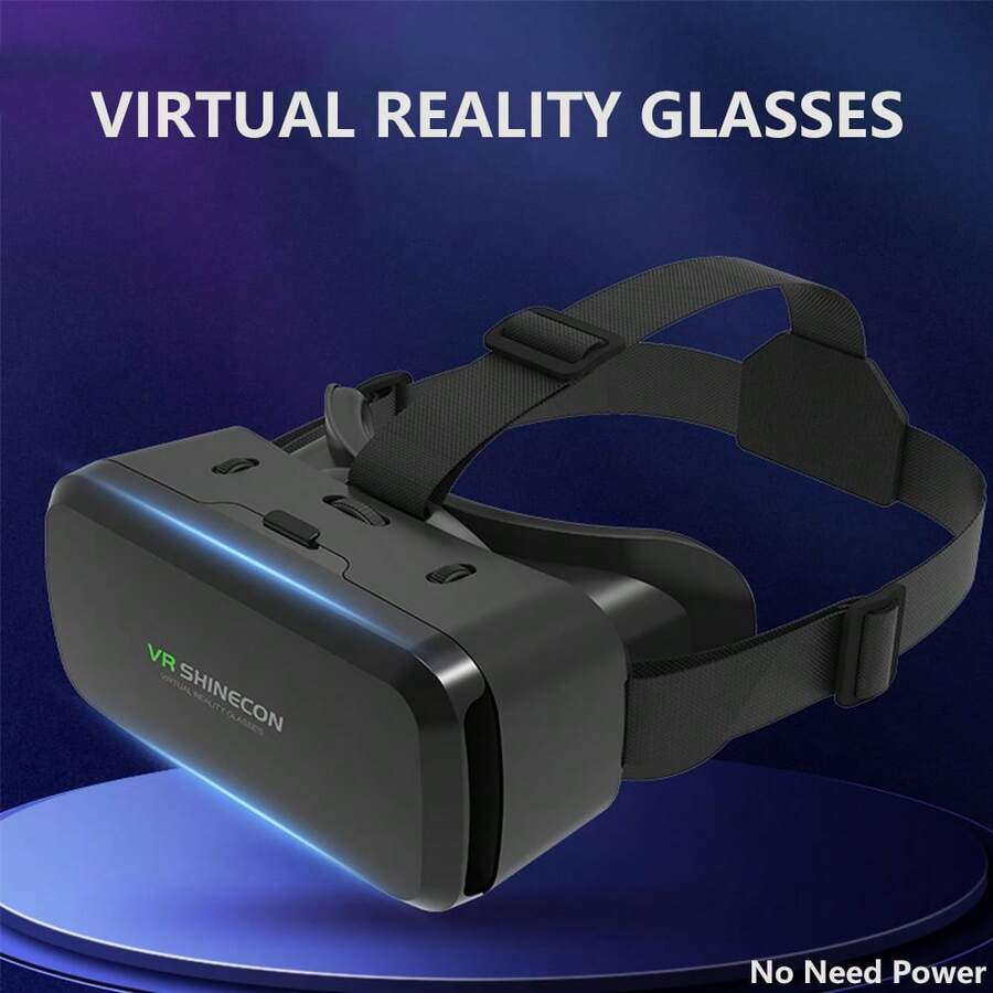 YIYI VR Glasses 3D VR Glasses Universal Virtual Reality Goggles Support 360°Panorama Large Screen An-Ti Bluelight Adjustable Pupil Distance Eye Protection VR Goggles For Movies Games Gift For Man & Women, No Need Power - 1pc