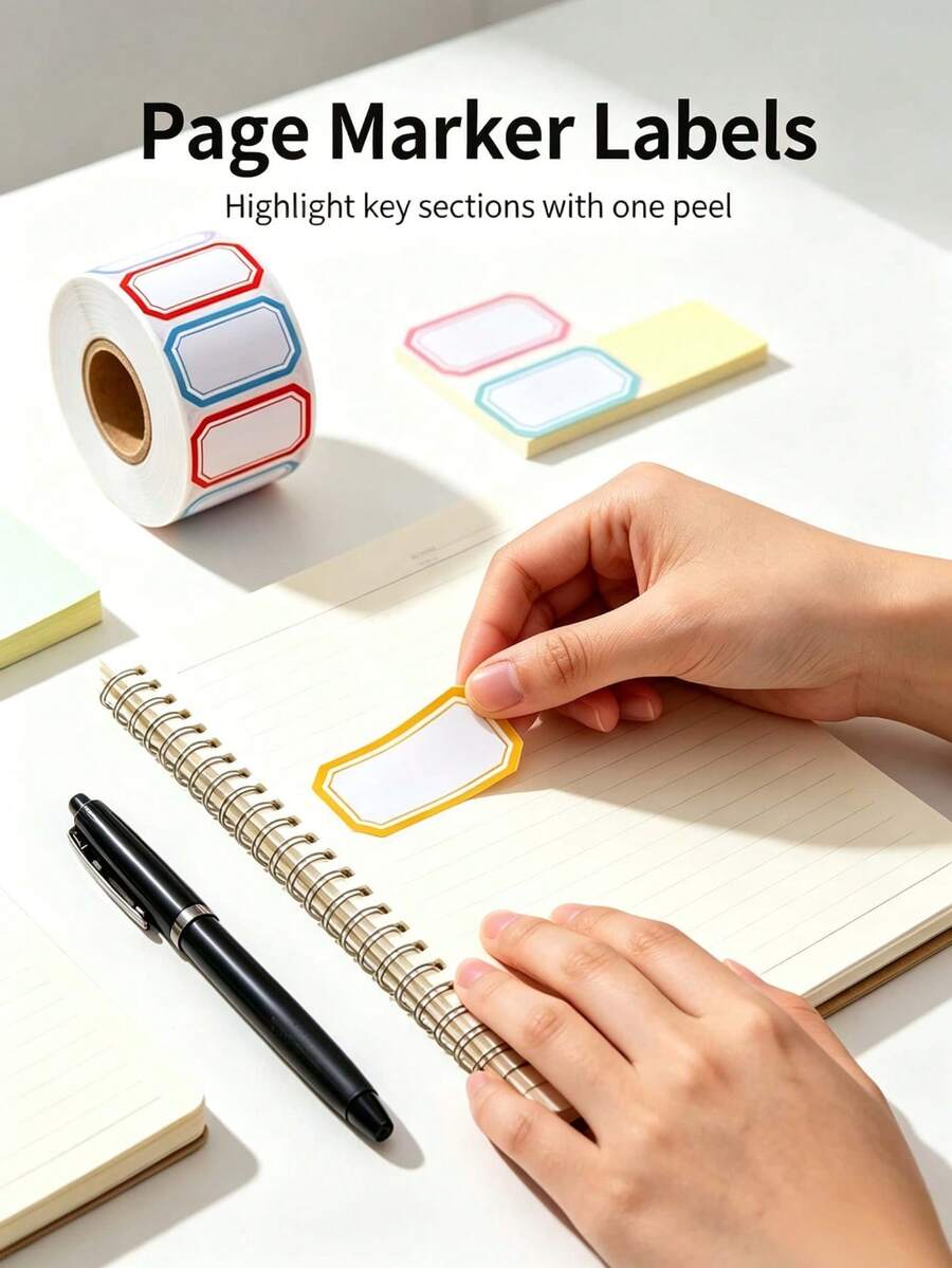 320pcs Multi-Purpose Colorful Border Writable Self-Adhesive Label Stickers Roll, Blank Classification Marking Labels For Home, Office, School, Jar Storage