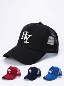 1 buah Topi Jaring 5 Panel Bordir NY, Topi Kasual Pelindung Matahari yang Dapat Diatur, Cocok untuk Perjalanan Musim Semi dan Gugur, Liburan Pantai - MultiWarna - View 9