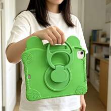 1pc Cute Frog Silicone Tablet Protective Case, Compatible With IPad 7/8/9 10.2 Inch, Air 3/4/5, Pro 11, Mini 6/7, Compatible With Samsung Galaxy Tab A7/A8/A9, Full Coverage - Green - View 7