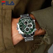FILA Men's Hybrid Digital-Analog Sports Watch, Green Dial, Stainless Steel Band, Ideal Gift For Men - one-size - View 6