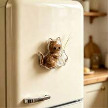 1pc Cat Hair Collector/Cat Whisker Collection Vase, High Transparency Acrylic Cat Shaped Fridge Magnet Suitable For Christmas Gift, Kitten Souvenir, Animal Lover, Home Decor, Holiday Gift. - one-size - View 3