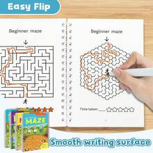 Animal Maze Activity Notebooks For Early Learning, Bunny, Bear, Elephant And Puppy Themes, Progressive Pathfinding Puzzles To Build Reasoning, Concentration And Problem-Solving Skills For Home And Classroom Use - Style - View 3