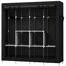 1pc Modern Minimalist Fabric Wardrobe, Fully Thickened Steel Frame, Sturdy And Durable, With High Base For Shoe Storage, Suitable For Rental Apartments And Living Rooms, Portable Wardrobe - View 11