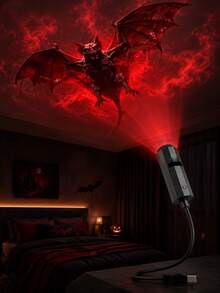 2款惡魔蜘蛛與惡魔蝙蝠特效燈,逼真360°旋轉USB供電燈,適用萬聖節臥室裝飾、鬧鬼派對與節日氛圍 - 多色光 - 查看 7