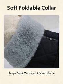 Metglad 絎縫狗用冬季外套,保暖狗夾克附抓絨內裡,反光可調節寵物冬季服飾,適合小型、中型與大型犬的雪地穿著套裝 - 黑色 - 查看 8