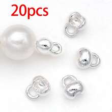 20pcs 18K Silvery Plated Crimp Beads Wire Guardians Clamshell Bead Tips Knot Covers End Caps For DIY Bracelet Necklace Jewelry Making Findings - Silver - View 12