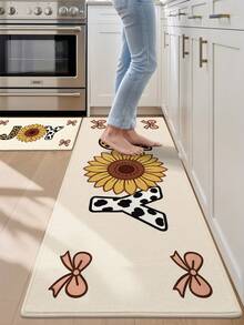 DAJIANG 1pc Bohemian Style Long Runner Rug, Kitchen Mat, Long Floor Mat For Bathroom, Kitchen, Outdoor, Hallway, Bedroom, Living Room, Machine Washable, Easy To Clean Entryway Mat, Non-Slip Bedroom Decor Rug, Autumn Decoration - Multicolor - View 7